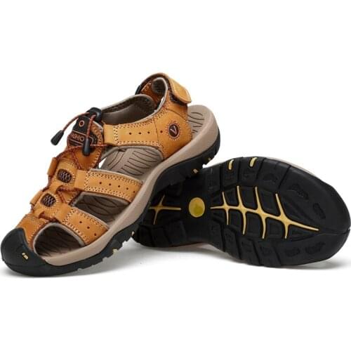 Genuino cuir man ete genuine for sandal sandel ritable sandalen sandalle zandalias men uomo sandles herren piel masculina v de