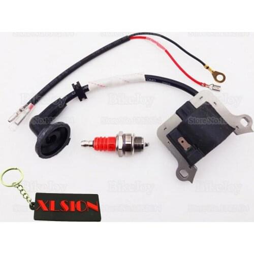 Ignition Coil + Spark Plug L7T Red for 33cc 43cc 49cc Mini Moto Dirt Super Pocket Bike ATV Quad Goped Scooter Minimoto Go Kart