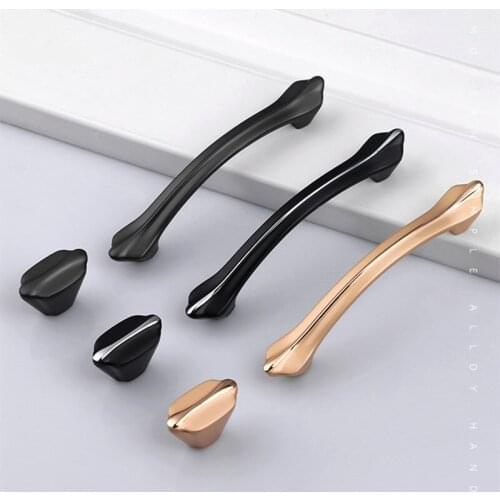 KK&FING New Design Light Luxury Black Chrome Kitchen Cabinet Door Handles Solid Thick Zinc Alloy Drawer Knobs Furniture Hardware