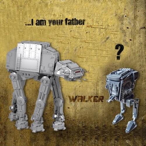 MOC Building Block Bricks Space Wars Series Articulated AT-ST Walker Model DIY Toys for Chicldren Educational Gifts