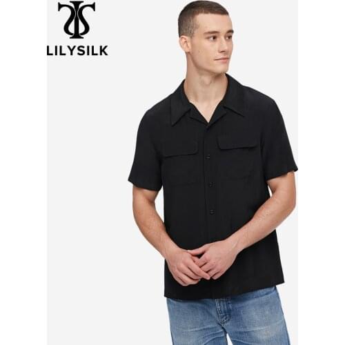 LilySilk Silk Shirt Classic Short Sleeve Mens Free Shipping
