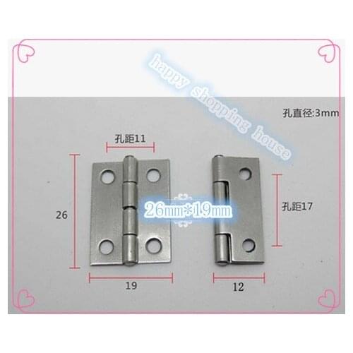 Hardware supplies Stainless steel 304 hinge silver hinge gift box small hinge 26mm*19mm