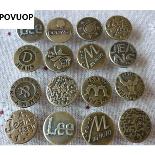 POVUOP metal button mixed 200 PCS jean buttons 17mm/20mm button