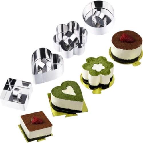 Stainless Steel Cake Cutter Bakeware Mini Fondant Mousse Mold 3D Cake Molds Baking Moulds Kitchen Dessert Cake Decorating Tools