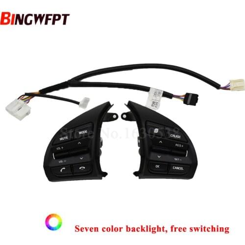 For Hyundai Elantra 1.4T 2016-2018 Multifunction Steering Wheel Cruise Control Switch Button 7 color backlight, free switching
