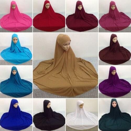 Muslim Prayer Big Hijab Headwear Long Robe Arab Women Al Amira Khimar Headscarf Islamic Ethnic Abaya Jilbab Dubai Chador Dress