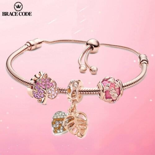 BRACE CODE 2021 New Shining Leaf Charm,DIY Adjustable Snake Bone Chain Bracelet, Brand Women Bracelets Gifts Direct Shipment
