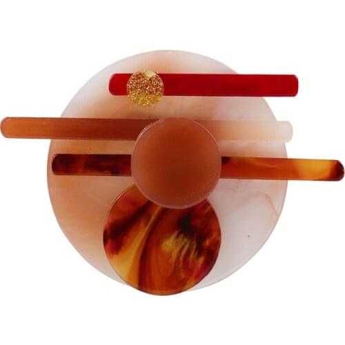 New Vintage Lepoard Color Big Round Acrylic Pins and Brooches For Women Resin Cute Badge Brooch Scarf Dress Jewelry Accessories