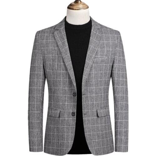 New fashion Autumn plaid men suit high quality mens suit jacket Business casual Suit Slim Fit terno masculino Blazer