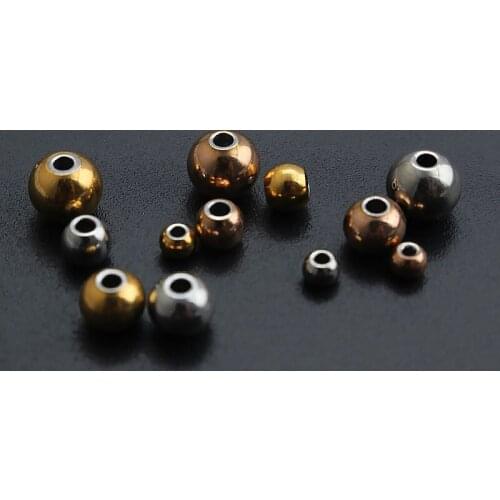 Wholesale Stainless Steel Round Loose Spacer Beads 3 4 5 6 8mm Hole Handmade Prayer Metal Beads DIY Jewelry Accessories
