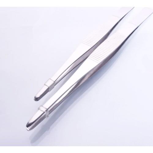 5pcs Stainless steel tweezers,Length 12.5cm/14cm/16cm/18cm/20cm/25cm/30cm,No hook tweezers,Flat tweezers,Dressing tweezers
