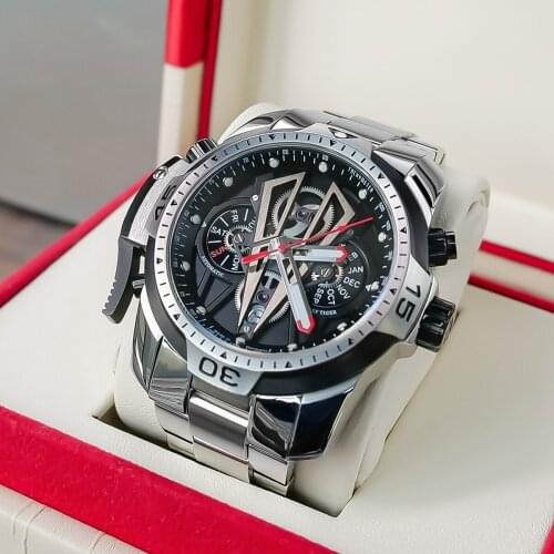 Reef Tiger/RT Luxury Brand Stainless Steel Automatic Watch For Men Fashion Design Mechanical Bracelet Relogio Masculino RGA3591