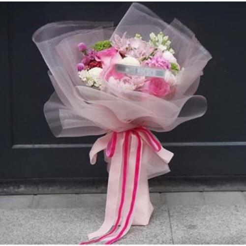 48cmx450cm Roll Snow Yarn Silk Flower Wrapping Material Bouquet Gift Wrapping Paper Handmade Diy Packing Material