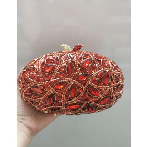 Red Diamond Clutches Bag For Woman Party Cocktail Banquet Lady Birthday Gift Wedding Crystal Handbag Female Bridal Clutch Purses