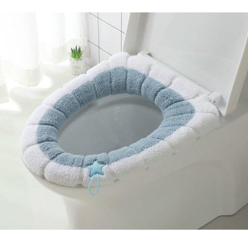 Universal Soft Warm Toilet Seat Cover Home Decor Washable Mat Seat Toilet Lid Cover Accessories Toilet Set Coushion With Handle