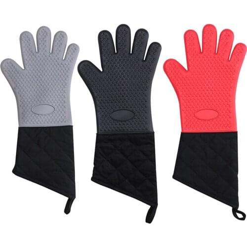 Oven Mitts Kitchen Gloves Insulation Pad Cooking Microwave Gloves Baking BBQ Five fingered gloves Oven Potholders Potholder Pad