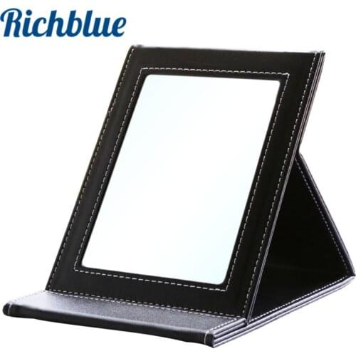PU Leather Small Makeup Mirror Cosmetic Portable Folding Mirror Bedroom Mirror Decorative Mirror