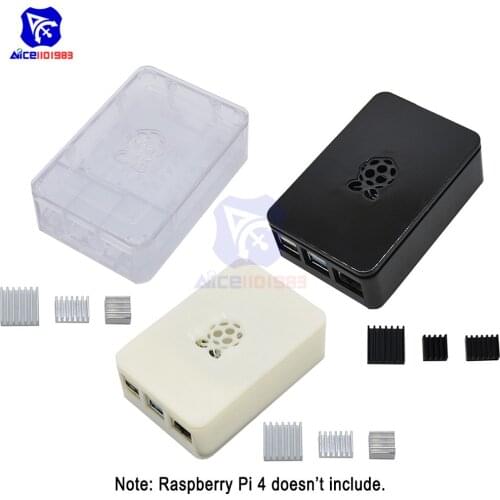 Diymore Raspberry Pi 4 ABS Protective Case Cover Shell with Aluminum Heatsink Updated Raspberry Pi 4B 3 Color Available