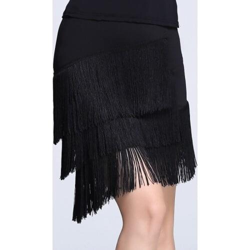 Adult Latin Dance Skirt Womens Large Size Fringed Latin Skirt For Girls Cha Cha Rumba Samba Fringe Sexy Dance Practice Clothing