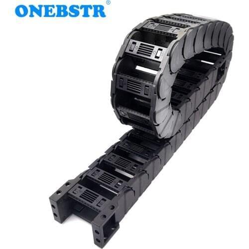 1 Meter D25x25mm Drag Chain Wire Carrier Cable Low Noise Bridge Type Open On Both Sides CNC Router Machine Tools Free Shipping