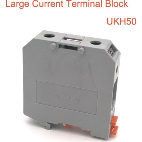 1pcs UKH-50 Large current Din Rail Terminal Blocks Screw type wire electrical terminals block connector UKH50 morsettiera 150A
