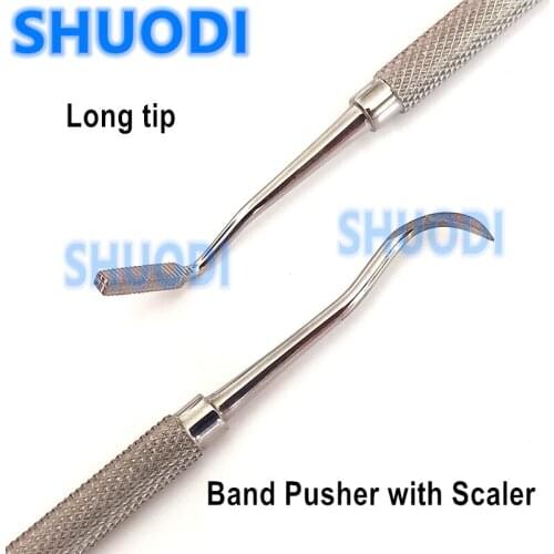 1 piece Long tip Dental Orthodontic Band Pusher Seater with Scaler Double Ends Tooth Cleaning Tool Instrument