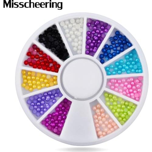 1 Pcs Nail Rhinestone Pearls Mixed Colors 3d Design Charm Nail Art Beads,Beauty Manicure Wheel Nail Tips Decoration