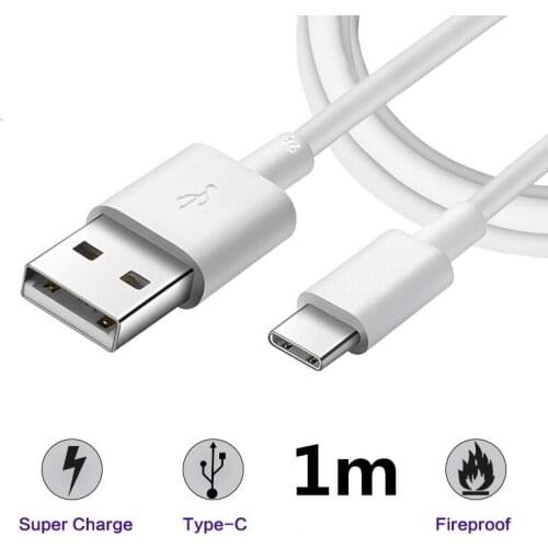 10Pcs/lot Original Usb 3.1 Type C Cable 1m Fast Charging Charger Type-C Usb-C Flat Wire For Huawei Mate 30 For LG V30 Magic