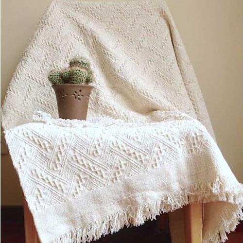 100% Cotton Bed Blanket Women Rest Nap Cover Outdoor Beach Picnic Floor Rugs With Tassel