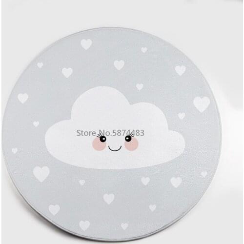 200cm Cartoon Polar Bear Gray Cloud Cat Flamingo Bedroom Living Room Crystal Velvet Round Hanging Basket Carpet Climbing Mat
