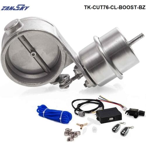 3"76mm Cutout Pipe Closed With Boost Actuator with Wireless Remote Controller Set For FORD F100/F150 TK-CUT76-CL-BOOST-BZ