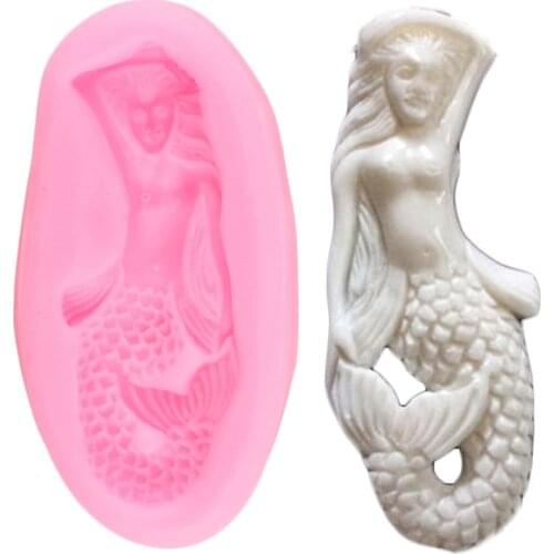 3D Mermaid Silicone Mold Resin Clay Chocolate Candy Mold Fondant Cake Decorating Tools Jewerly Making