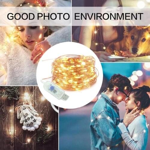 5/10M USB 8 Mode Fairy Lights Copper Wire LED String Lights for Christmas Wedding Ramadan New Year Garland Decoration