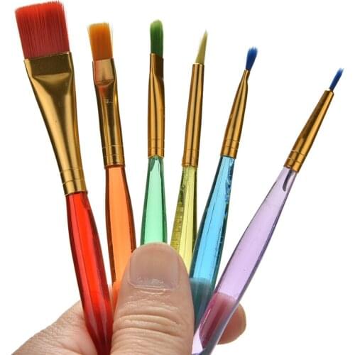 6 Pcs/Set Nylon Hair Paint pen Set Artist Watercolor Oil Brushes Painting Supplies Wholesale
