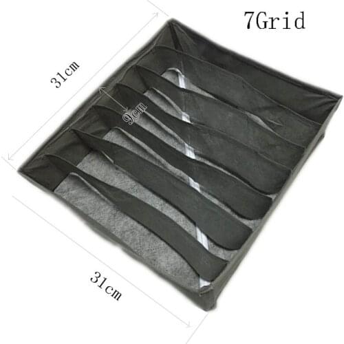 7 Grid Foldable Drawer Divider Storage Bra Box Makeup Organizer Closet Necktie Underwear Socks Home Storage Container Non-Woven