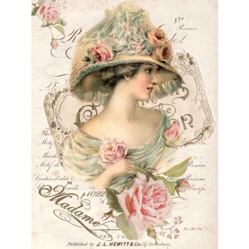 Square/Round Drill 5D DIY Diamond Painting "Woman & Flower" 3D Rhinestone Embroidery Cross Stitch Full Rhinestone Decor