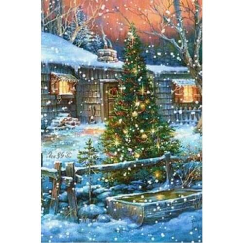 DIY 5D Diamond Embroidery Diamond Painting Cross Stitch Kits Christmas snow scene Full square drill Resin Mosaic Home Decoration