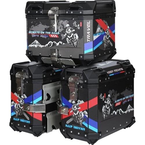 35L&43L Aluminium Motorcycle Tour Tail Box, Motorcycle Luggage Box, Universal fit most motorcycles, cruisers,Waterproof