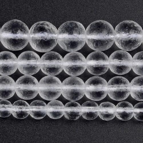 White Czech Meteorite Moldavite Glass Stone Beads Round Loose Spacer For Jewelry Making DIY Bracelet Handmade 6/8/10mm