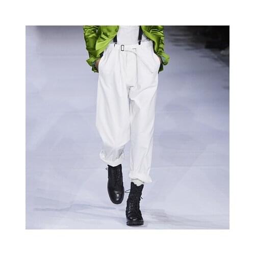 Trousers Mens casual pants loose spring fashion show custom-made trend solid-color coveralls youth high-waisted Harem pants