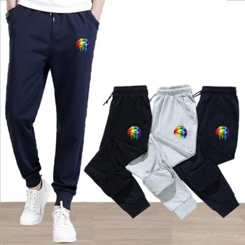New Fashion Men Casual Sports Pants Sweatpants Male Jogger Running Mens Pants Pencil Workout Drawstring Print Male Clothes