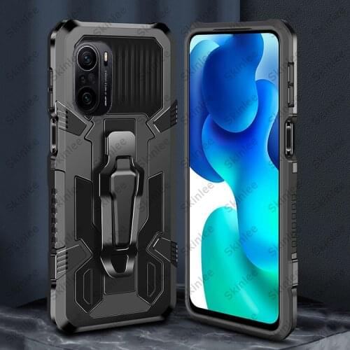Skinlee Phone Cover For Xiaomi Poco X3 Pro Shockproof Armor Case Magnetism Bracket Back Clip Case For Poco F3 Cover