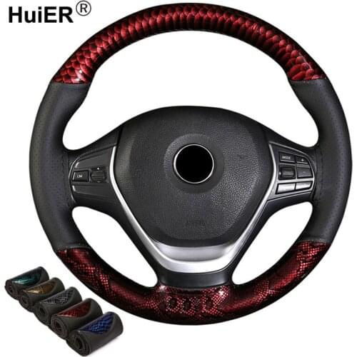 Car Steering Wheel Cover Dragon Braid on the Steering-wheel Fashion Sports Funda Volante 38cm Volant Car Styling Auto Vehicle
