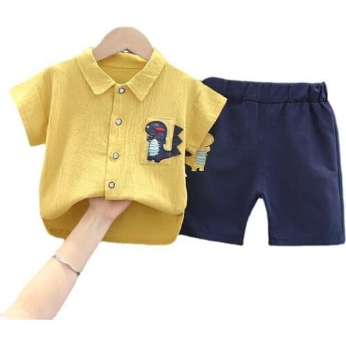 Children Boys Fashion Clothes New Summer Kids Cartoon Shirt Shorts 2Pcs/Set Baby Girls Cotton Clothing Toddler Casual Tracksuits