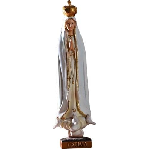 Virgin Mary Figurine Statue, Catholic Religious Decoration,Home Decorative Ornaments, Painted Resin Art Crafts Church Ornaments