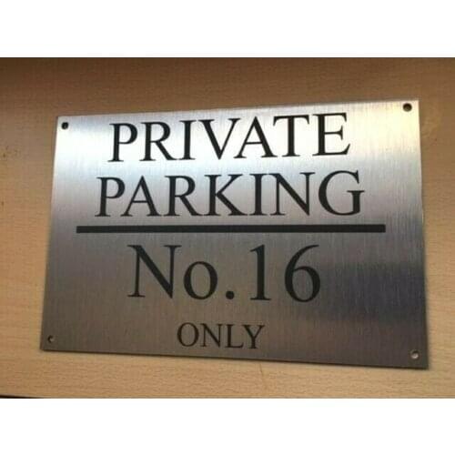 DIY House Number PERSONALISED CUSTOM BRUSHED ALUMINIUM PRIVATE RESERVED NO PARKING SIGN 20*30cm