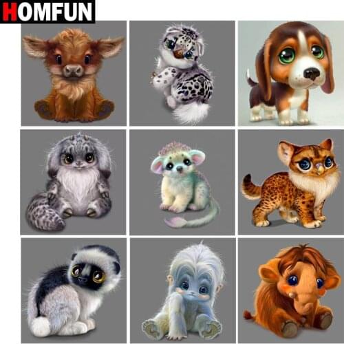 HOMFUN Full Square/Round Drill 5D DIY Diamond Painting "cartoon animals" 3D Embroidery Cross Stitch 5D Home Decor Gift