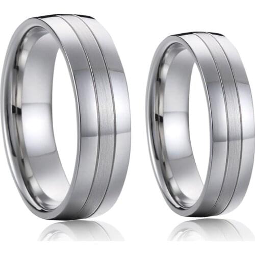 Never fade 6mm 8mm wedding bands Couple rings for Men and women Stainless Steel Jewelry Ring Marriage Anniversary Lifetime Gift