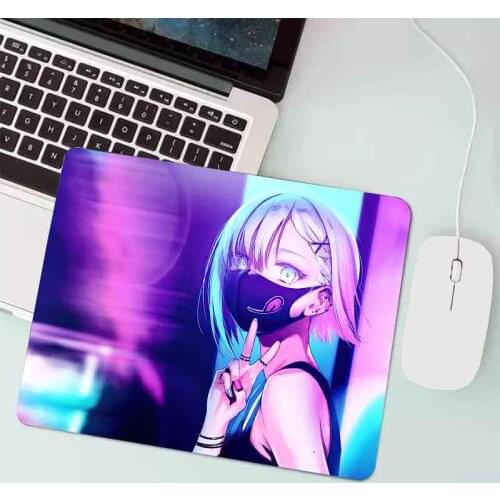 Top quality kawaii pink beautiful girl heart cartoon mouse pad office non-slip creative table mat mouse pad anime mouse pad mous