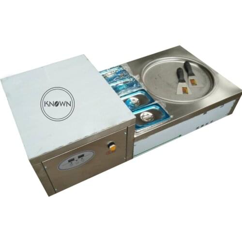 35cm pan size stainless steel single round roll ice cream machine with CE approved